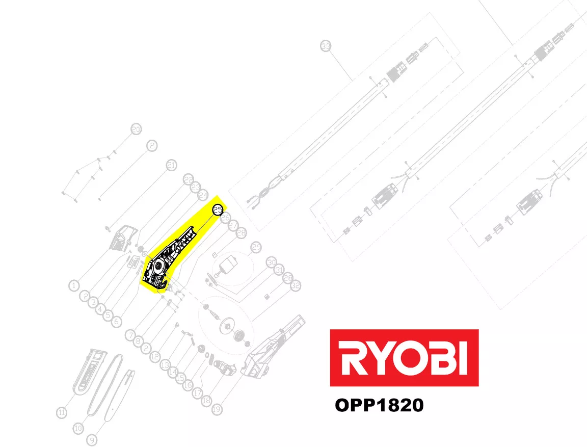 boîtier tête d\'élagage droit réf. 5131028981 Ryobi